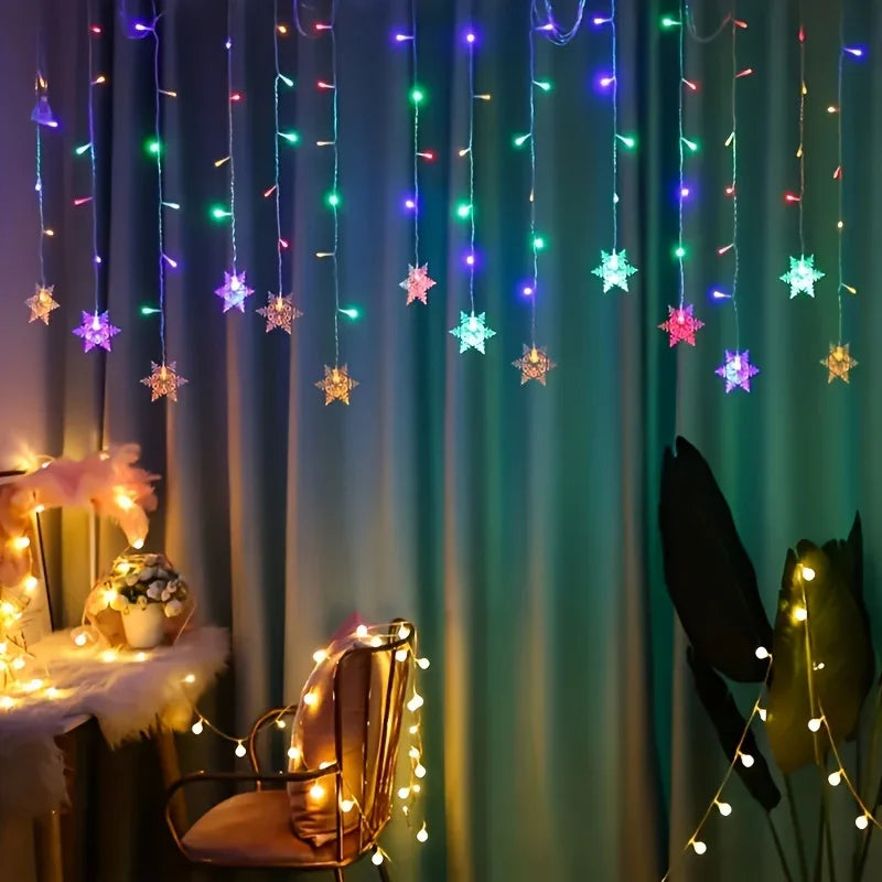 Snowflake Curtain Light - USB Powered - Indoor Decoration