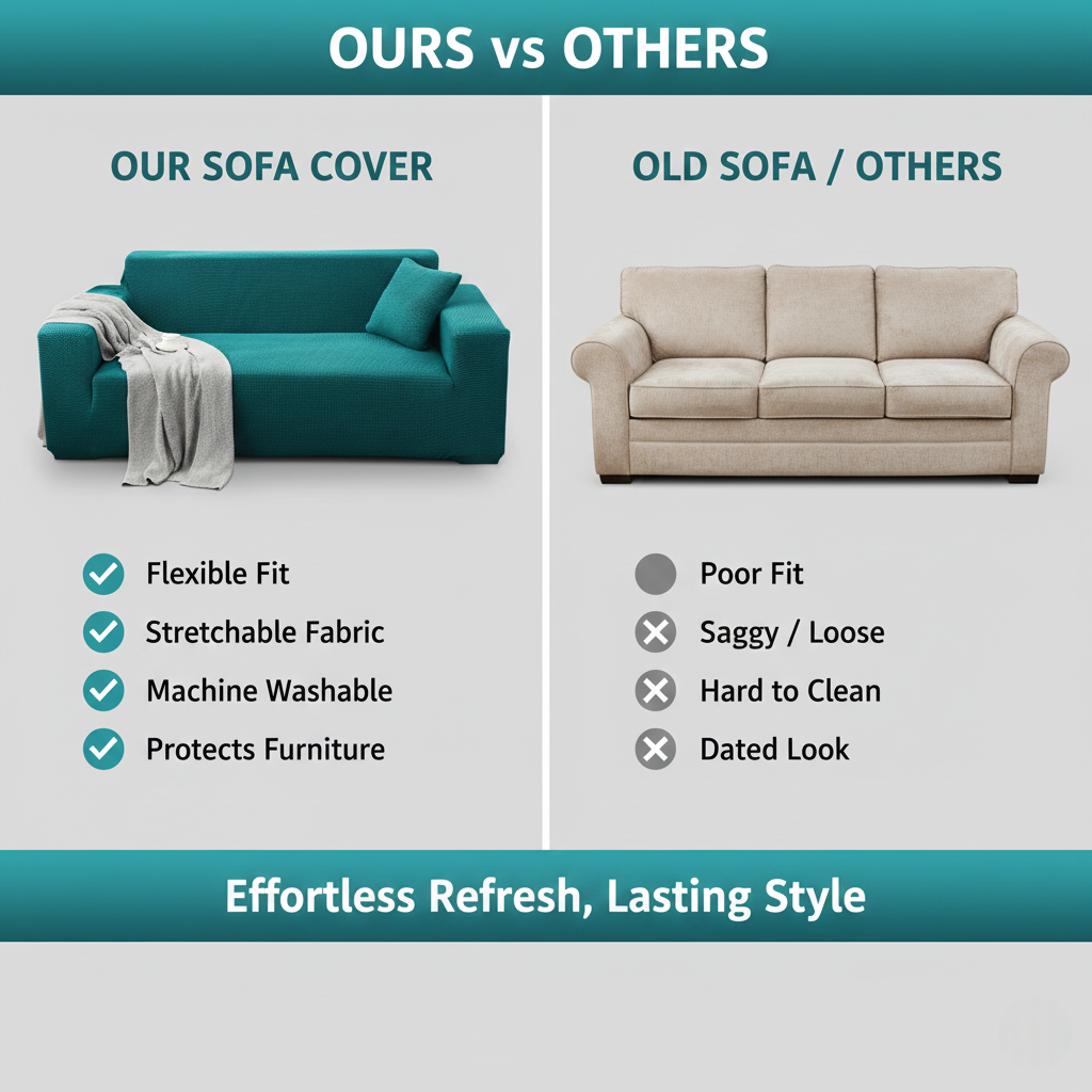 Stretch Sofa Cover - Universal Fit Slipcover - Machine Washable