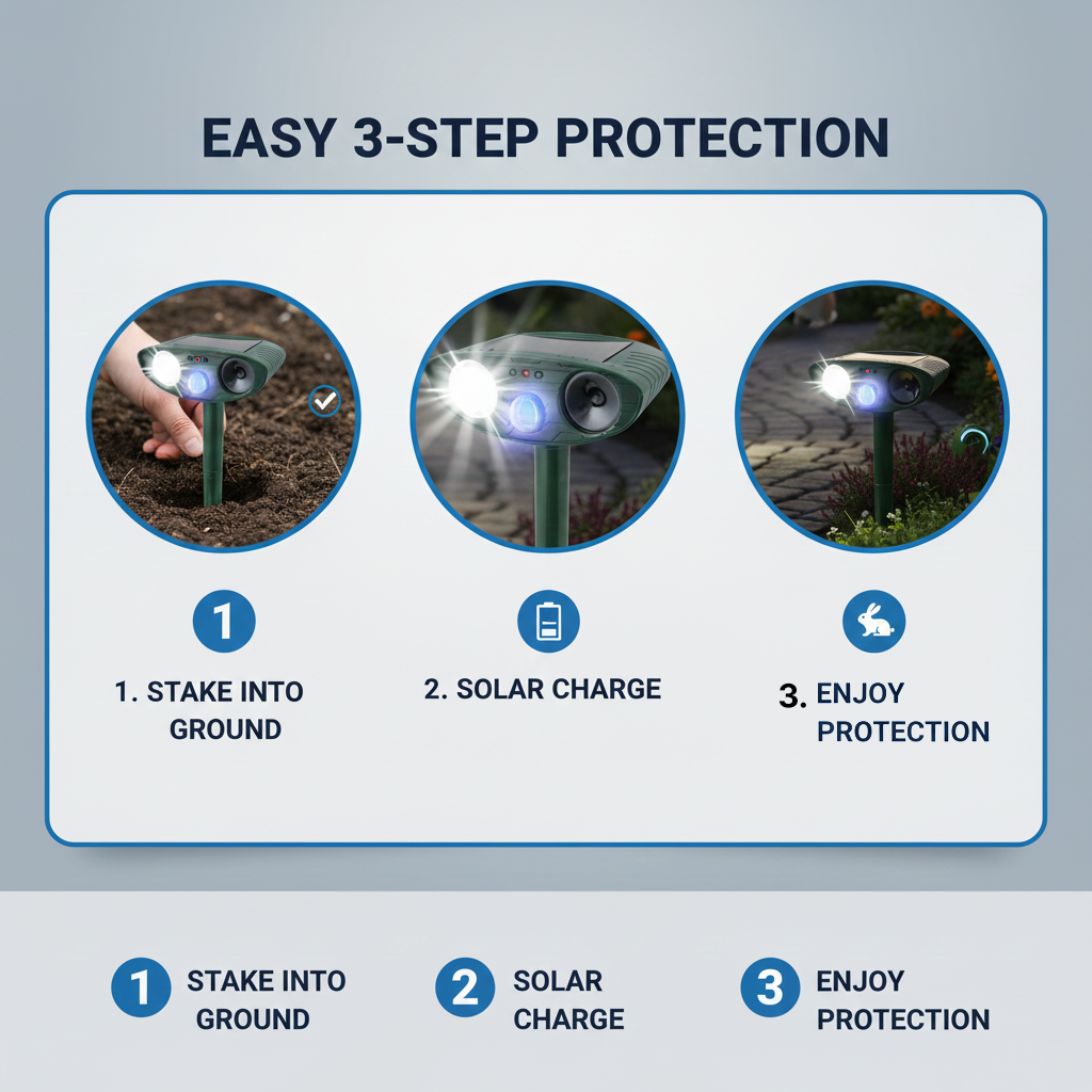 Ultrasonic Deer Repeller - Solar Powered - Motion Sensor