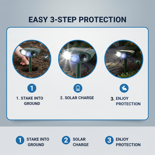 Ultrasonic Deer Repeller - Solar Powered - Motion Sensor