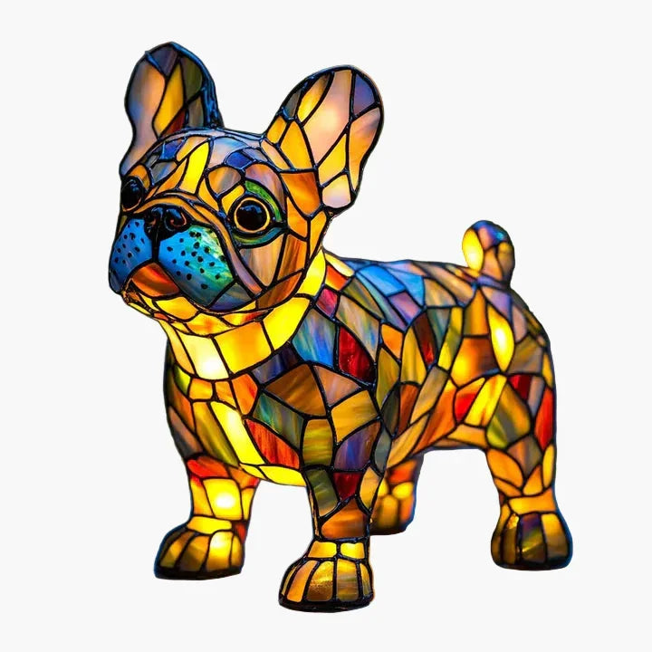 Stained Glass Lamp - Dog Design - Table Lamps - Luvonic