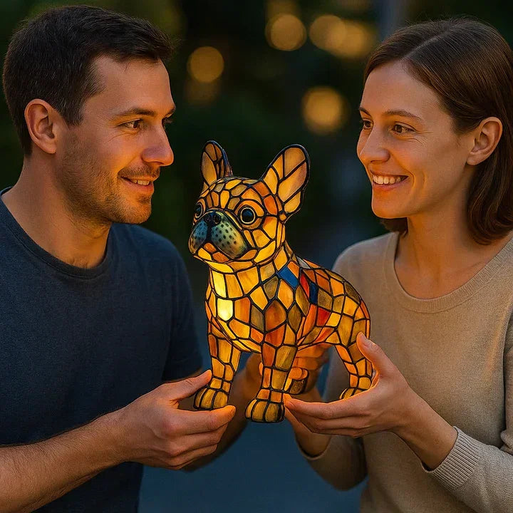 Stained Glass Lamp - Dog Design - Table Lamps - Luvonic