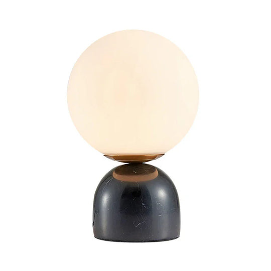 Table Lamp - Glass Globe - Stone Base