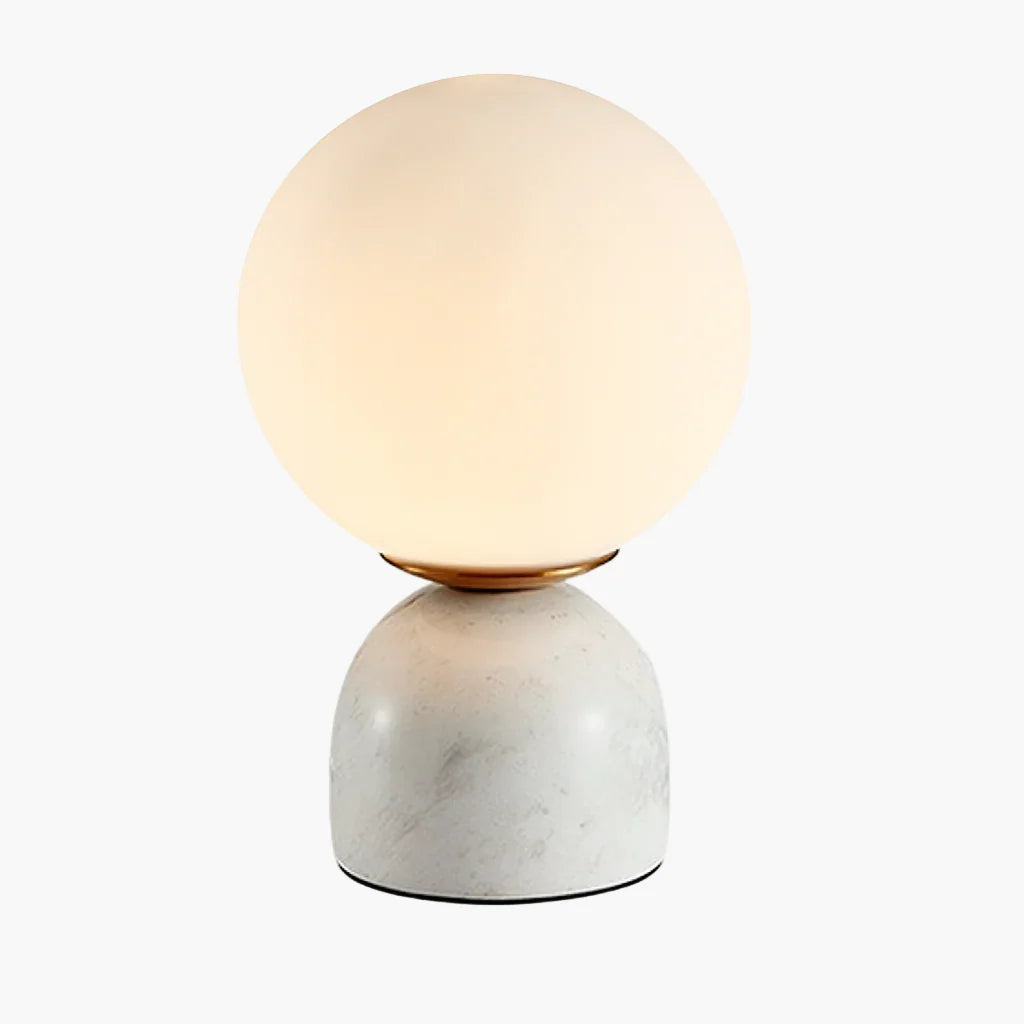 Table Lamp - Glass Globe - Stone Base