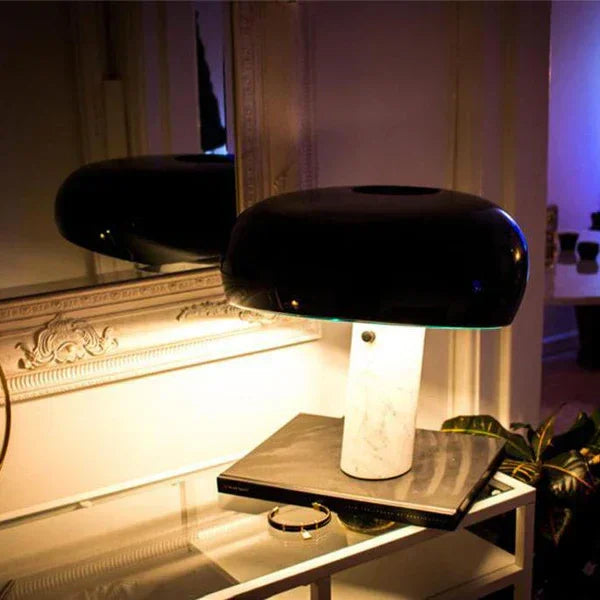 Table Lamp - Marble Base - Metal Shade