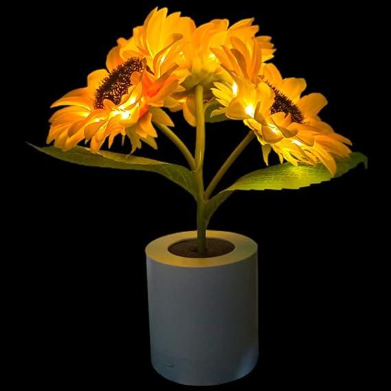 Table Lamp - Sunflower Design - LED Rechargeable