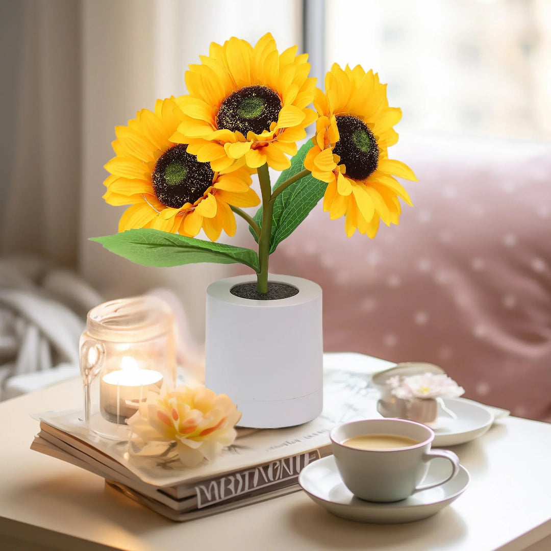 Table Lamp - Sunflower Design - LED Rechargeable