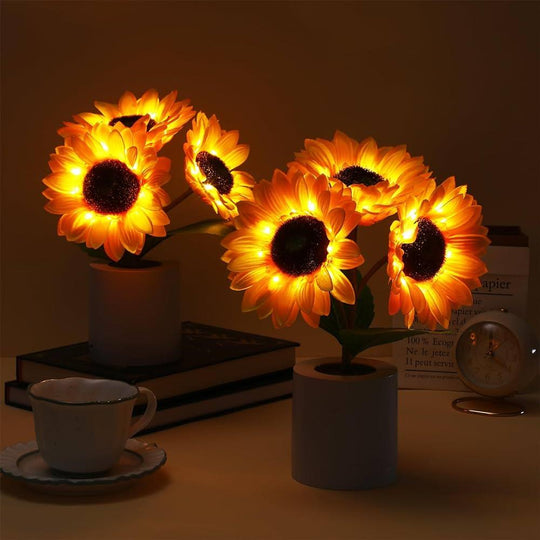 Table Lamp - Sunflower Design - LED Rechargeable