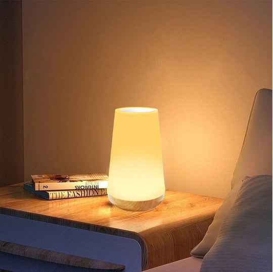 Table Lamp - Wooden Base - Touch Control