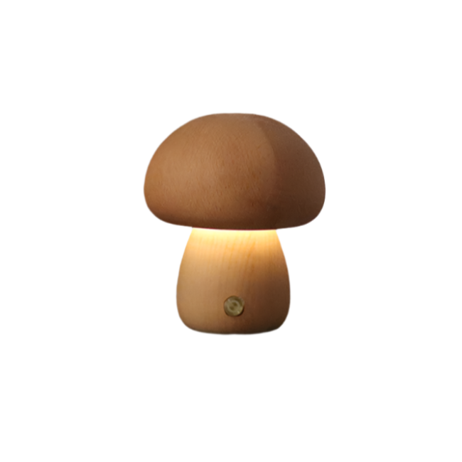 Table Lamp - Wooden Design - Mushroom Shape