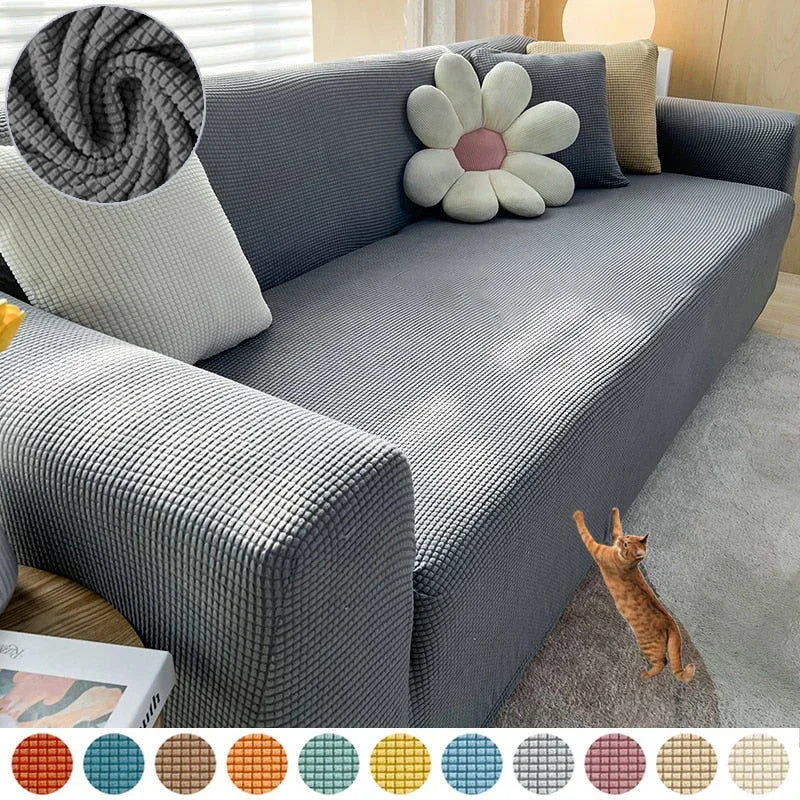 Textured Sofa Cover - Stretch Fit - Non-Slip Protection