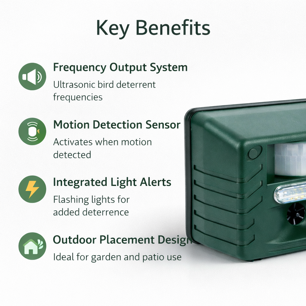 Ultrasonic Bird Repeller - Outdoor Device - Motion Sensor