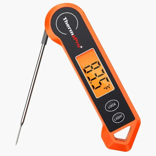 Digital Food Thermometer - Backlit Display - Foldable Probe
