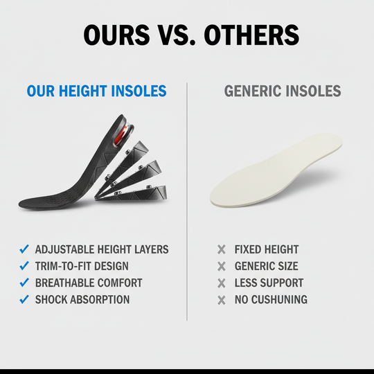 Height Increase Insoles - Adjustable Layers - Shoe Insert