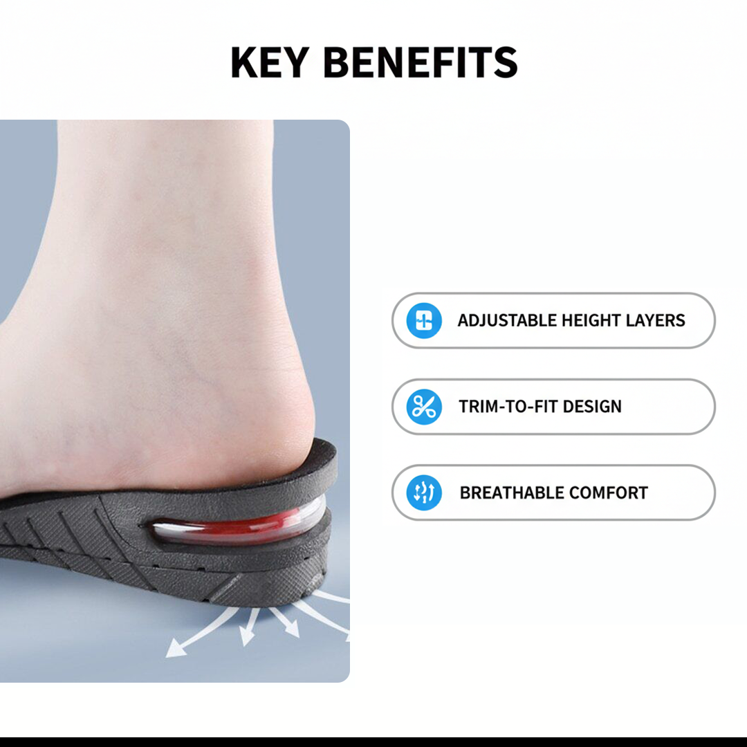 Height Increase Insoles - Adjustable Layers - Shoe Insert