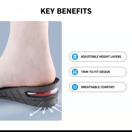 Height Increase Insoles - Adjustable Layers - Shoe Insert