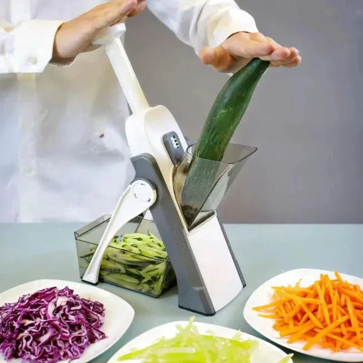 Vegetable Slicer - Interchangeable Blades - Safety Design