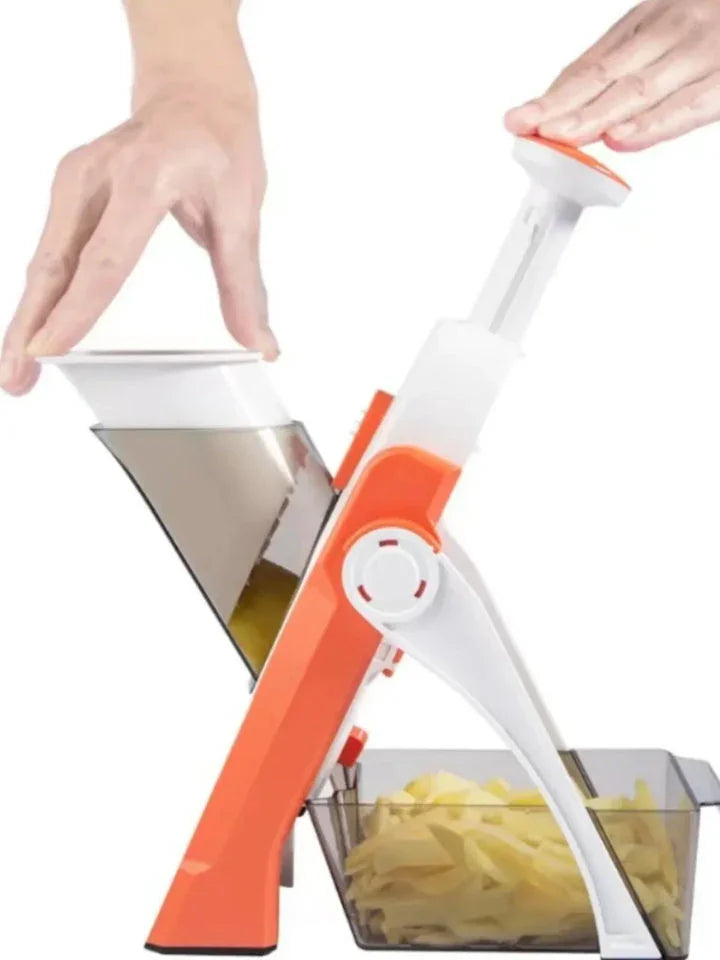Vegetable Slicer - Interchangeable Blades - Safety Design