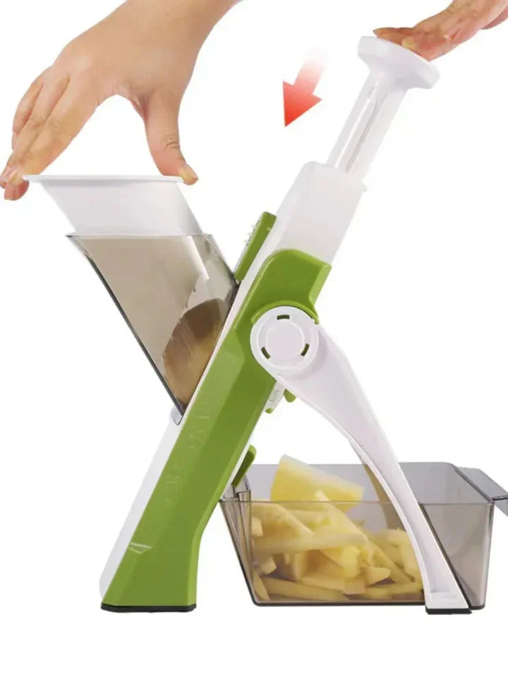 Vegetable Slicer - Interchangeable Blades - Safety Design