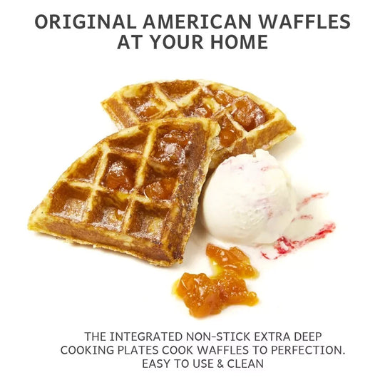 Waffle Maker - Adjustable Temperature - Deep Fill Plates