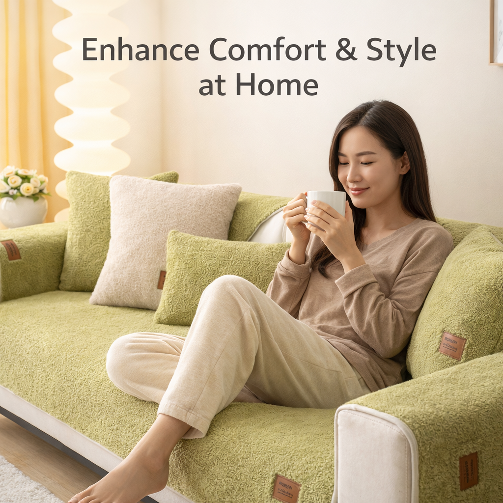 Waterproof Sofa Cover - Sherpa Fleece - Non-Slip Design