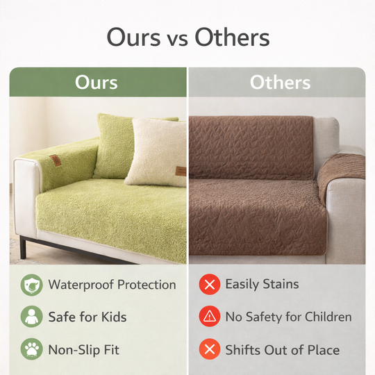 Waterproof Sofa Cover - Sherpa Fleece - Non-Slip Design