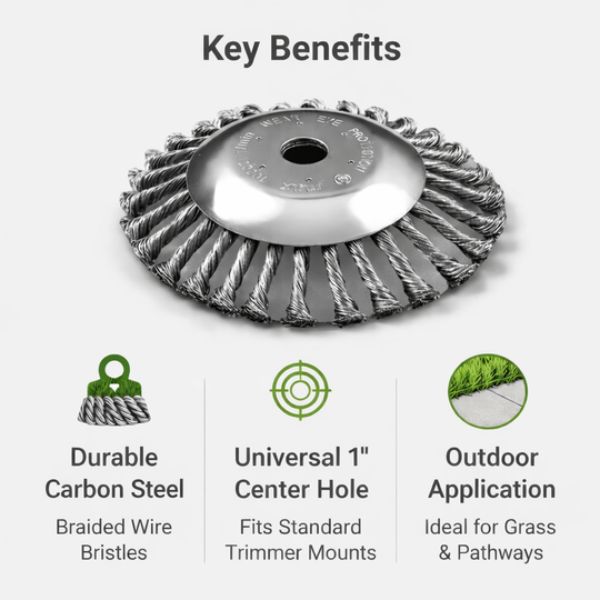Weed Brush Head - Carbon Steel - Trimmer Attachment