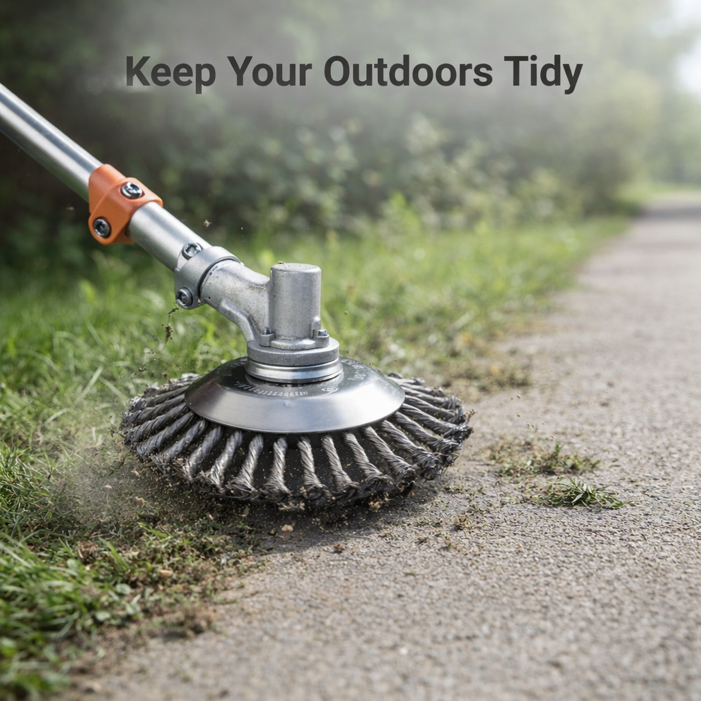 Weed Brush Head - Carbon Steel - Trimmer Attachment