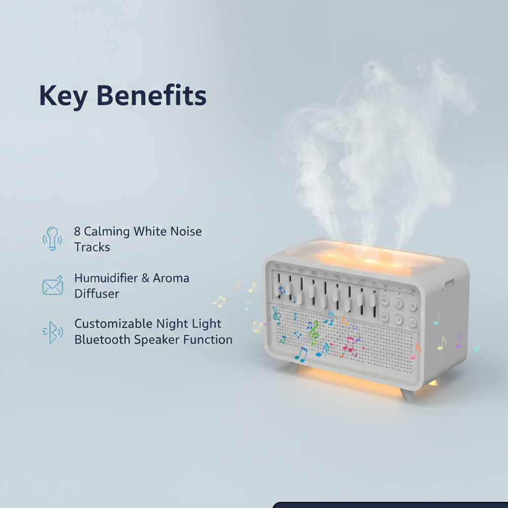 White Noise Machine - Humidifier Feature - Night Light