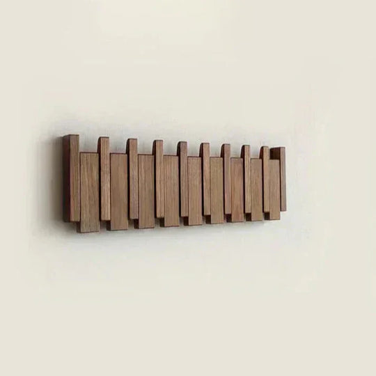 Wooden Coat Rack - Piano-Inspired Design - Multiple Hooks