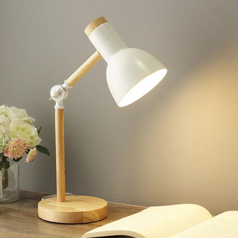 Wooden Table Lamp - Bedside Lamp - Adjustable Design - Luvonic