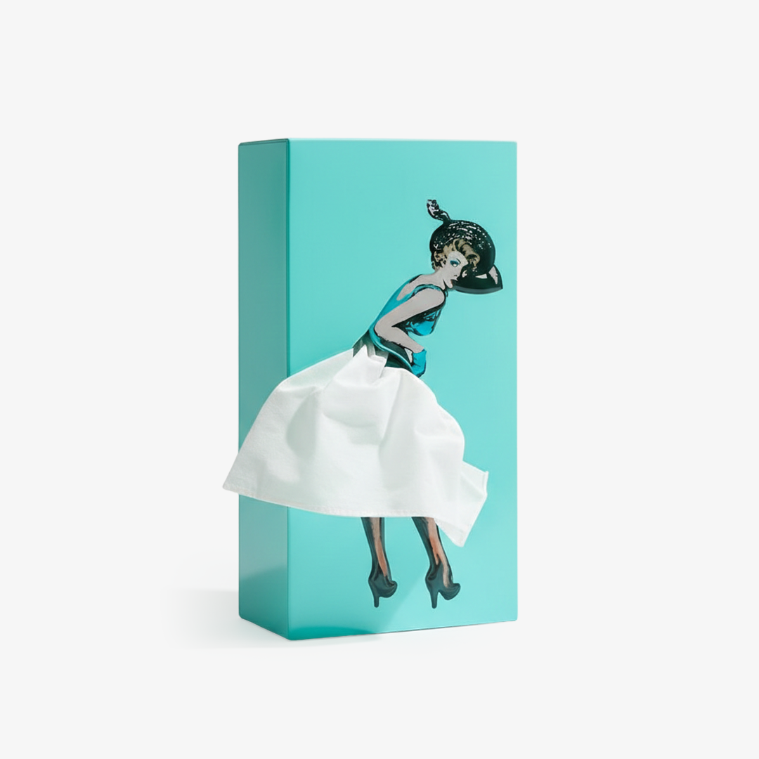 Tissue Box Cover - Decorative Design - Weighted Base