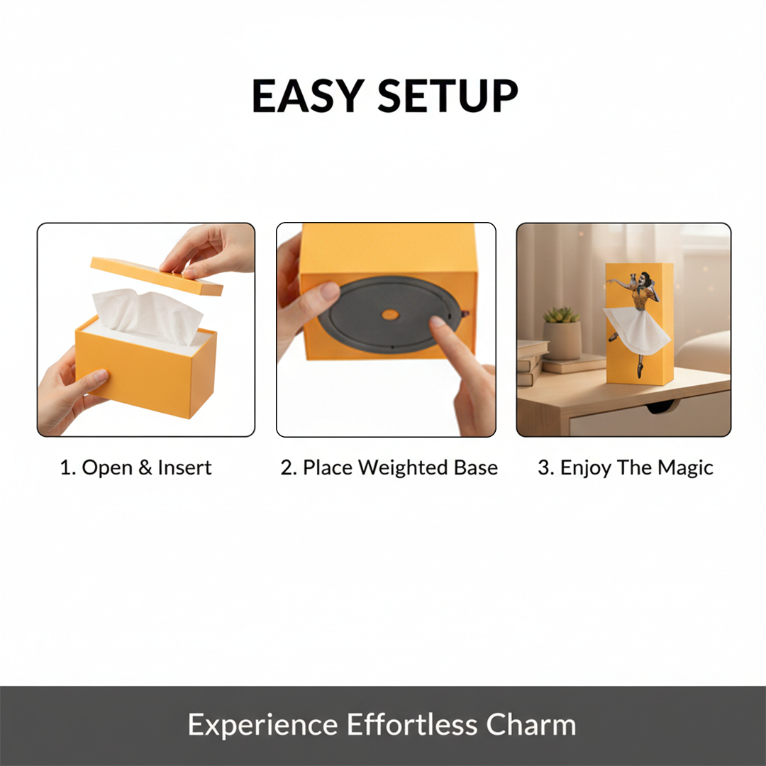 Tissue Box Cover - Decorative Design - Weighted Base