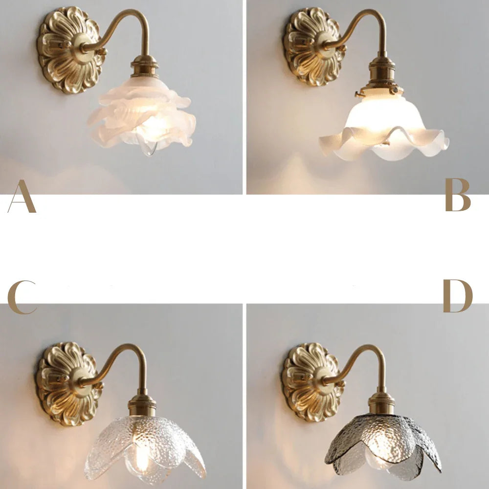 Wall Sconce Lamp - Curved Gooseneck - Brass Finish - Luvonic
