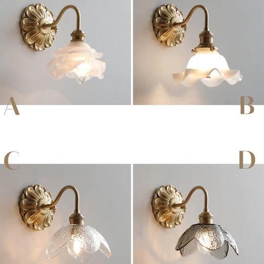 Wall Sconce Lamp - Curved Gooseneck - Brass Finish - Luvonic