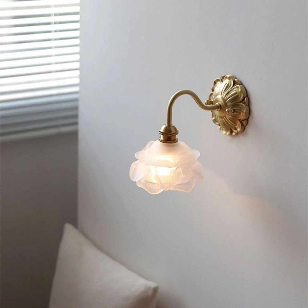 Wall Sconce Lamp - Curved Gooseneck - Brass Finish - Luvonic