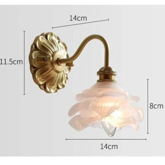 Wall Sconce Lamp - Curved Gooseneck - Brass Finish - Luvonic