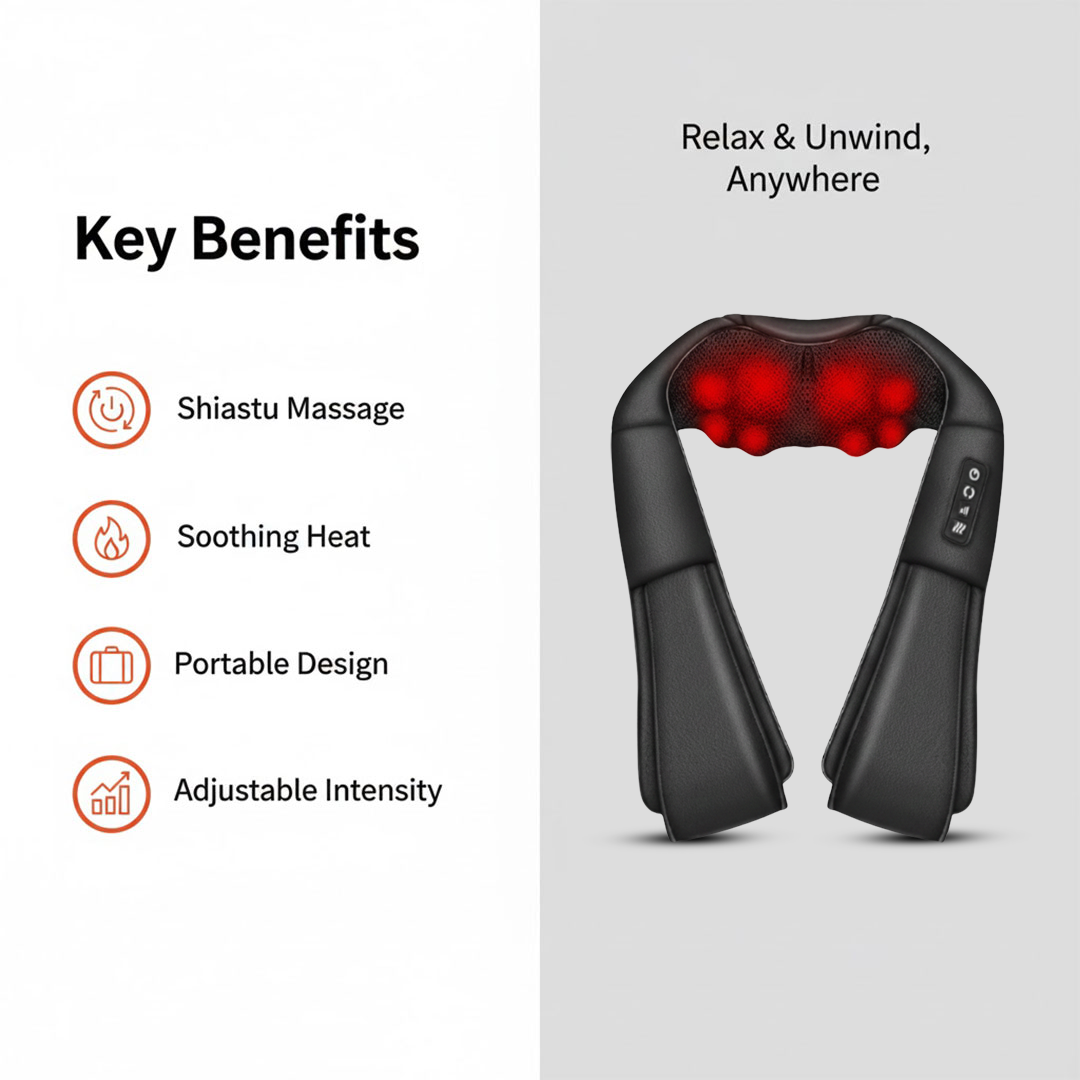 Neck and Shoulder Massager - Shiatsu - Heated