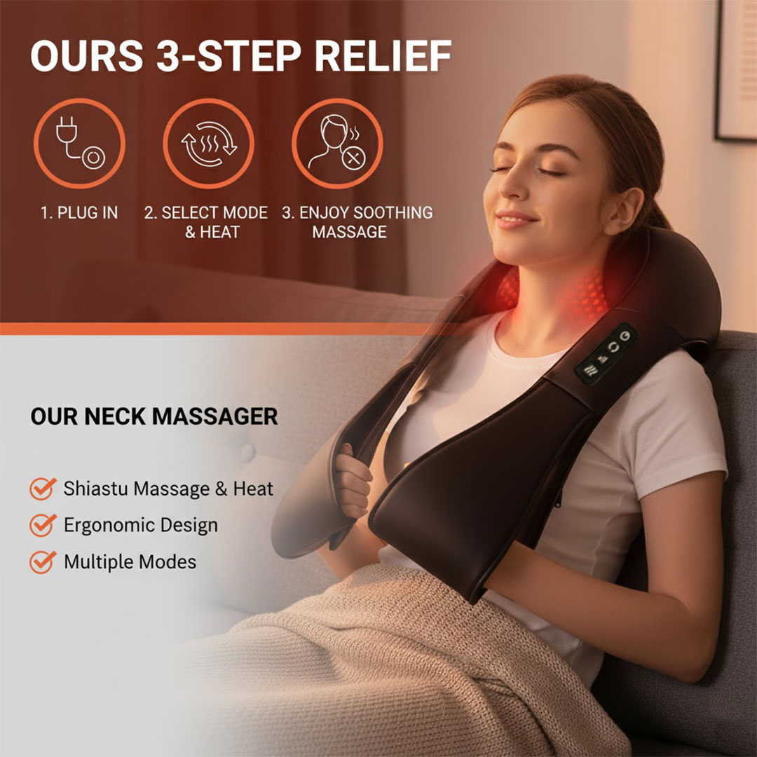 Neck and Shoulder Massager - Shiatsu - Heated
