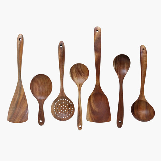 Wooden Cookware Set - Teak Utensils - Sustainable Kitchen Tools