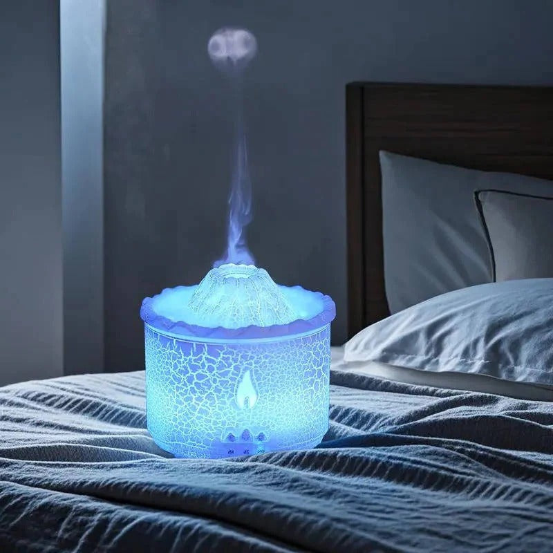 Volcano Shaped Essential Oil Diffuser with Night Light and Remote Control