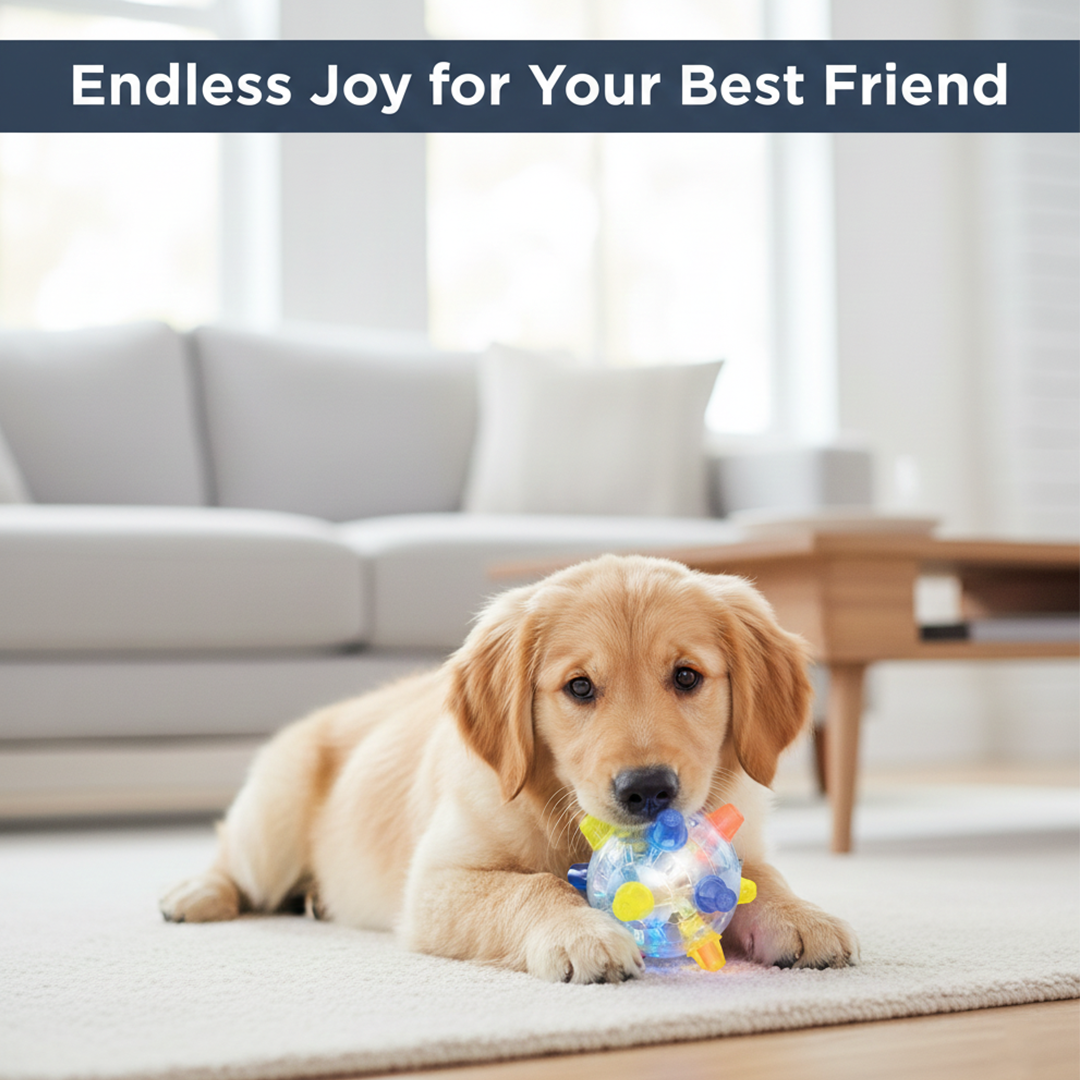 Dog Toy Ball - Interactive Movement - Light Feature