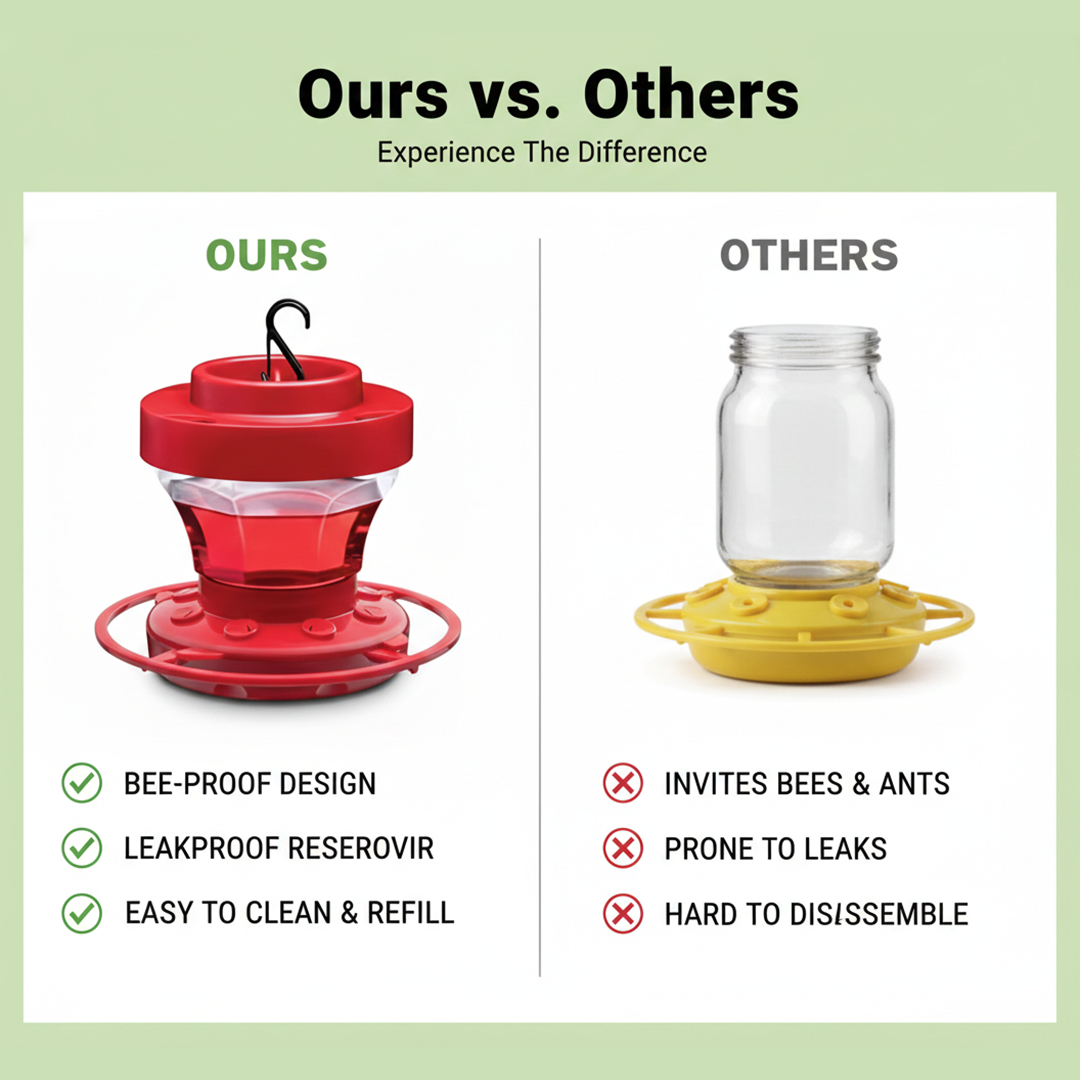 Hummingbird Feeder - Bee Resistant - Hanging Perch