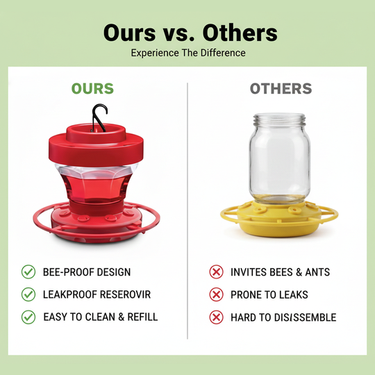 Hummingbird Feeder - Bee Resistant - Hanging Perch