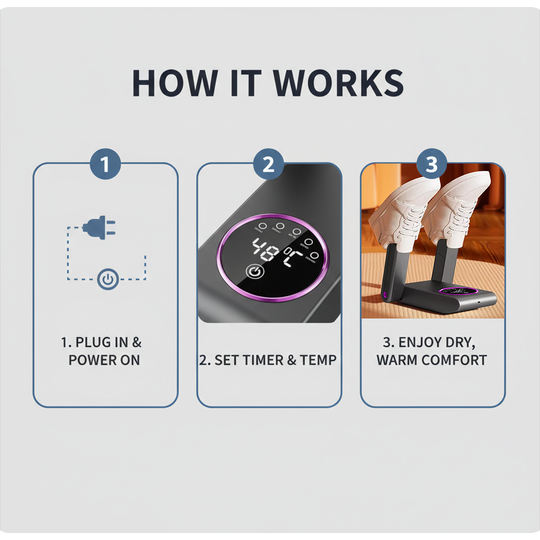 Electric Shoe Dryer - Folding Design - Smart Display