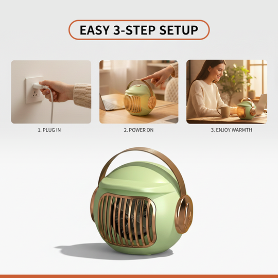 Electric Space Heater - Portable Design - Compact Size