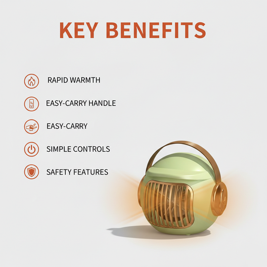 Electric Space Heater - Portable Design - Compact Size