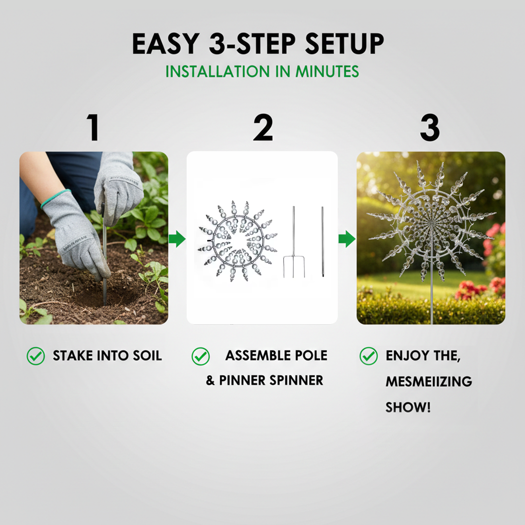 Metal Wind Spinner - Kinetic Garden - Outdoor Decoration