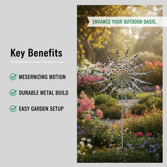 Metal Wind Spinner - Kinetic Garden - Outdoor Decoration